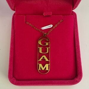 Gold GUAM Pendant Necklace